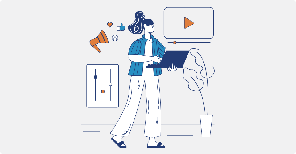 Illustration, concept of a digital marketer, by Big Outsource